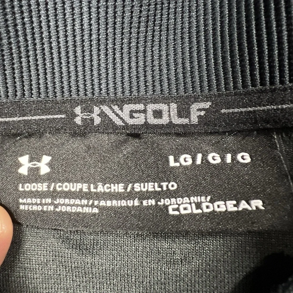 Under Armour Sweater Mens L Gray Henley Golf Storm ColdGear Fleece Snap Pullover